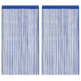 Draperii cu franjuri, 2 buc., 140 x 250 cm, albastru
