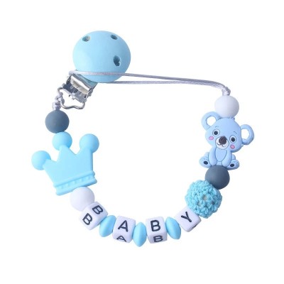 Lantisor pentru suzeta din silicon alimentar, albastru, koala foto