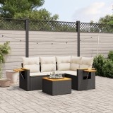Cumpara ieftin Gossi set mobilier de gradina cu perne, 5 piese, negru, poliratan