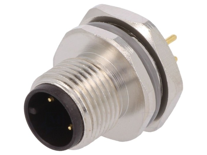 Conector M12 3-Pin IP67 THT