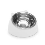 Bol pentru pisici Yummie, 165 x 100 mm, inox/plastic, Alb