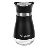 Piperniță Sticlă, Model cu Imprimeu &quot;Pepper&quot;, Culoare Negru, Capacitate 120ml, Oem