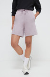 Cumpara ieftin Adidas pantaloni scurți femei, culoarea violet, uni, high waist IW3800