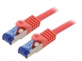 Patch cord S/FTP Cat 6a Cu LSZH roșu 0,5m, Logilink