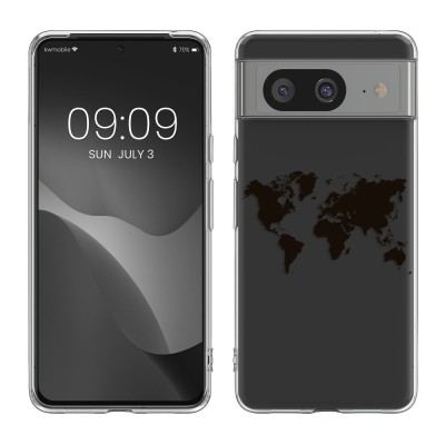 Husa Kwmobile pentru Google Pixel 8, Transparent/Negru, Silicon, KWM000020JN002C foto