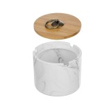 Scrumiera ceramica cu capac, model Marmura, 10x7 cm, ATU-087735, Oem