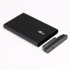 Rack Extern HDD/SSD 2.5&amp;quot;, USB 2.0, Sata2, Carcasa aluminiu, Argintiu/Negru foto