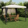 Gossi foisor cu acoperis dublu, crem, 2,98x2,98 m, otel