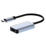 Adaptor video USB-C la HDMI Techstar&reg; CYCST60, 4K Ultra HD, Compatibil Monitor, Computer, Tableta, Gri