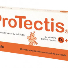 Protectis cu vitamina D3 800UI cu aroma de portocale, 10 tablete masticabile, BioGaia