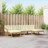 vidaXL Set de canapele de exterior cu pernă 6 pcs Alb și crem 3386844