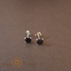 Cercei Unisex Argint 925 cu Cristal Zirconia Negru Patrat, 5 mm, SaraTremo