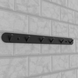 Suport Prosop si Accesorii Baie 45cm Aluminiu Negru ModernLight Concept