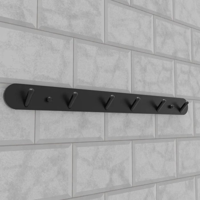 Suport Prosop si Accesorii Baie 45cm Aluminiu Negru ModernLight Concept