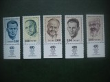 HOPCT TIMBRE MNH 834 PERSPONALITATI IN ISTORIE 1978 -5 VAL CU TABS ISRAEL