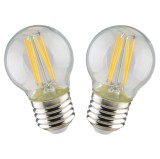 Bec LED filament Hoff mini G45 E27 4.9W 600lm lumina calda 2700 K - 2 buc