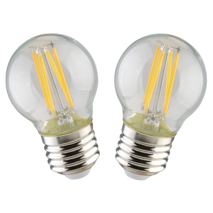 Bec LED filament Hoff mini G45 E27 4.9W 620lm lumina rece 6500 K - 2 buc