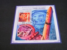60 Ani de la Zborul Vostok 1, Yuri Gagarin &ndash; Primul Om &icirc;n Spațiu - Bloc Filatelic Djibouti