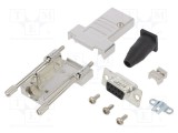 D-Sub 9 PIN Mamă Drept Lipire pe Cablu Gold Flash UNC 4-40 - AMPHENOL
