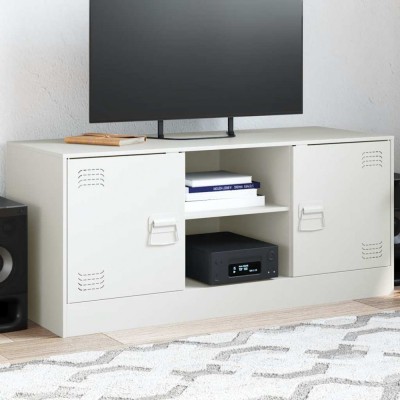 vidaXL Comodă TV, alb, 99x39x44 cm, oțel 841690 foto