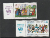 Natiunile Unite Vienna 1987-Ziua UN,serie 2 val.,tabs,dantelate,MNH,Mi.75-76, Organizatii internationale, Nestampilat