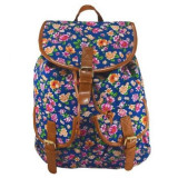 Rucsac urban Jolie Fleurs, fond albastru - LaRue