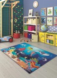 Cumpara ieftin Covor Camera Copii Model Oceanarium, Marime 100 x 150 cm, Multicolor, Tesatura Plata, Antiderapant, Antialergic, Poliamida, Gradinita, Cresa, Loc de J