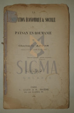 CHARLES C. ARION ( SCARLAT ARION - 1868-1937 ) - LA SITUATION ECONOMIQUE ET SOCIALE DU PAYSAN EN ROUMANIE, 1895 foto