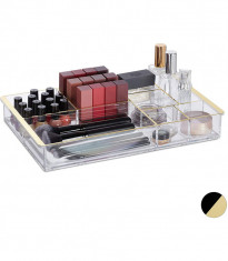 Organizator produse cosmetica, 8 compartimente, Transparent foto