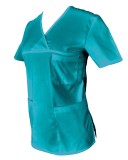 Halat Medical Pe Stil, Turcoaz cu Elastan, Model Classic - 2XL