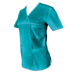 Halat Medical Pe Stil, Turcoaz cu Elastan, Model Classic - M