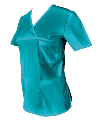 Halat Medical Pe Stil, Turcoaz cu Elastan, Model Classic - XL foto