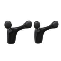 Set 2 Carlige de perete autoadezive pentru chei, Kwmobile, Negru, Metal, 55887.01 foto
