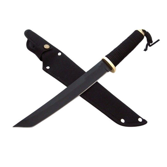 Cutit japonez IdeallStore&reg;, Tanto Blade, 35 cm, negru, teaca cordura