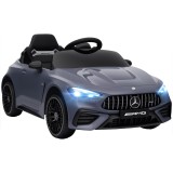AIYAPLAY Mașină electrică pentru copii, design Mercedes, motoare 12V, telecomandă, lumini LED, muzică, pentru copii 3-6 ani, Gri | Aosom Romania