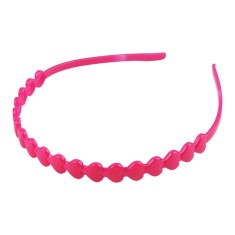 Bentita decorabila din plastic pentru par Crisalida, latime 1.2 cm, Fucsia