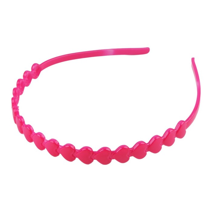 Bentita decorabila din plastic pentru par Crisalida, latime 1.2 cm, Fucsia