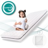 Saltea pentru copii ALAVYA HOME COZY 80x180 cm din spumă rece cu cearșaf cu elastic, set 2 piese, alb