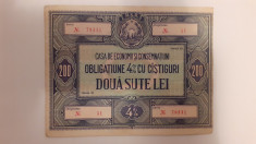 Romania , 200 lei Obligatiune R.S.R foto