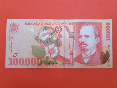 Bancnota 100000 lei 1998 - aUNC+++---&amp;gt; UNC foto