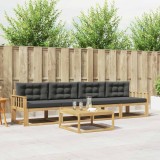vidaXL Set de canapele de exterior cu pernă 4 pcs Alb și antracit 3386021