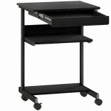 HOMCOM Birou PC cu Sertar Glisant și 2 Rafturi Deschise Negru | Aosom Romania