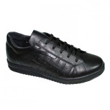 Pantofi sport din piele naturala albi si negri Nevalis 39-46, 40 - 45, Alb, Negru