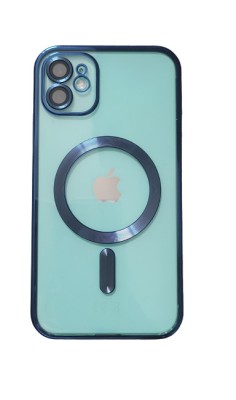 Huse silicon cu incarcare magetica wireless pentru Iphone 11 Albastru foto
