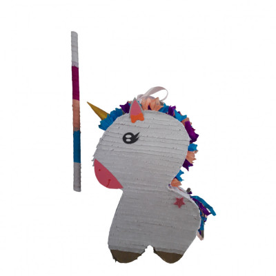 Pinata personalizata model pui Unicorn,45 cm, alb foto