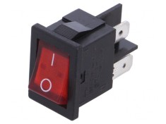 Intrerupator ON-OFF 10A 250V cu Lampa Neon Ro?ie foto