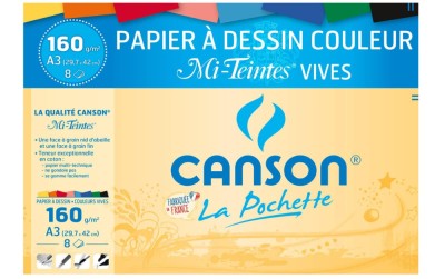 Hartie de desen Canson Mi-Teintes, 8 coli, A3-29,7 x 42 cm - RESIGILAT foto