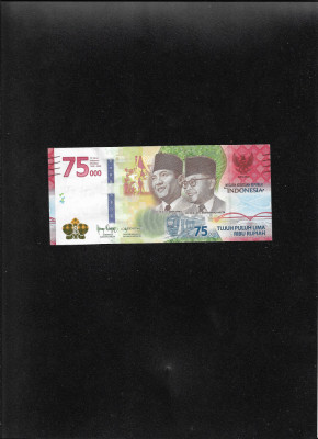 Indonezia 75000 75.000 rupia rupii 2020 seria495314 comemorativa unc foto