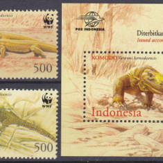 DB1 Fauna WWF Indonezia 2000 Varan 4 v. + SS MNH