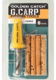 Kit Burghiu + Batoane De Pluta GOLDEN CATCH G.Carp Bait Drill And Corks, 6mm